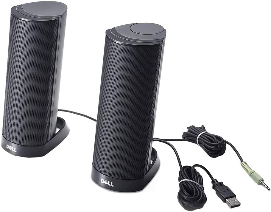 Dell AX210 Black USB Speakers - Powerful Stereo Sound
