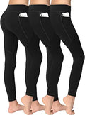 Girl Yoga Legging with Pockets for Workout - 4 Pack Comfort