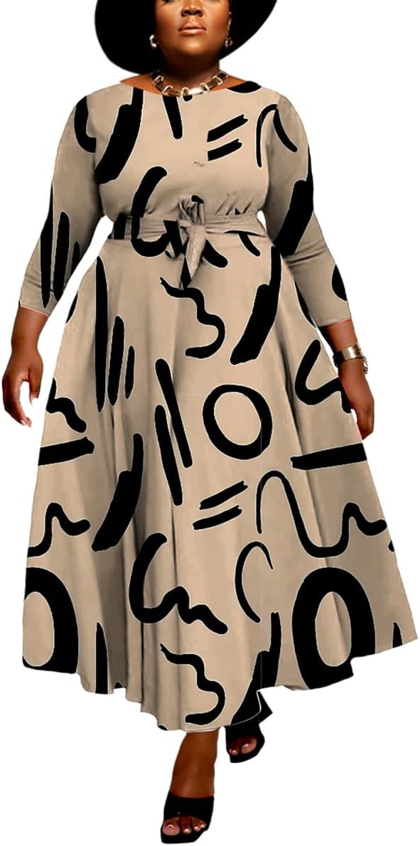 Women Plus Size Formal A Line Maxi Dress with Pockets