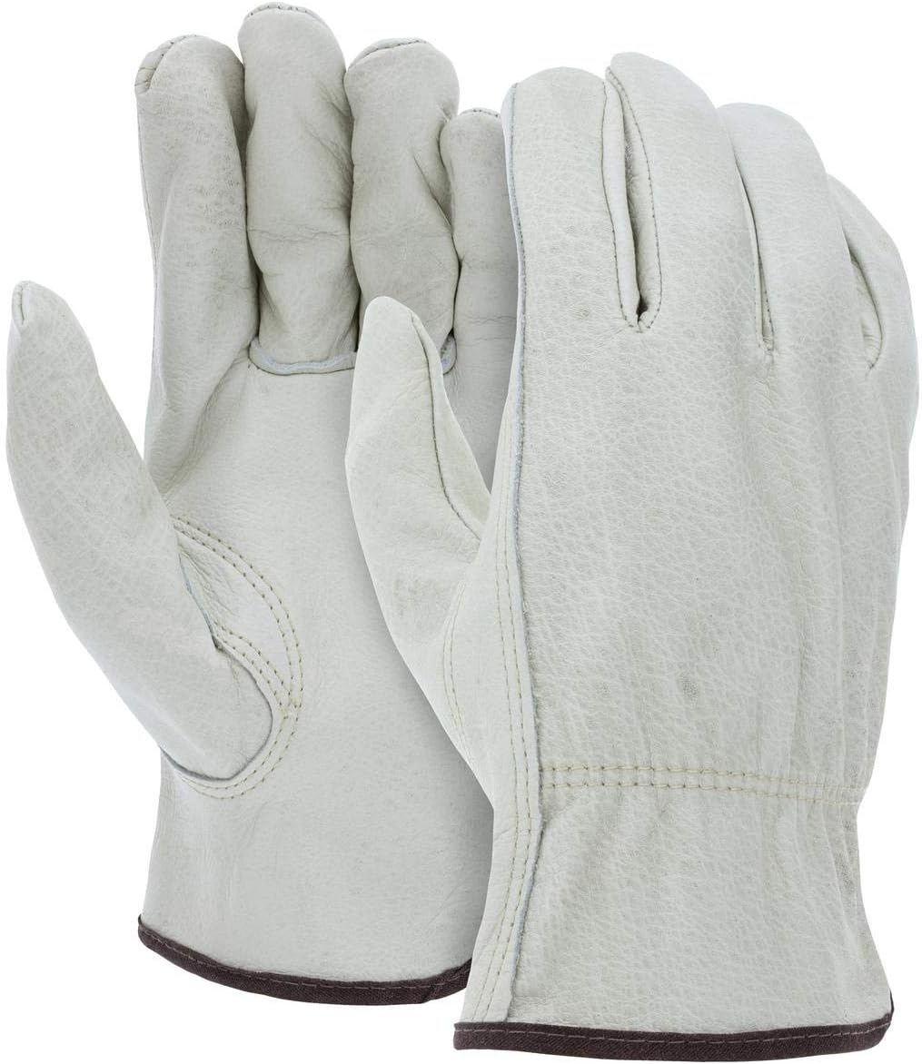 X-Large Heavy Duty Cowhide Leather Work Gloves for All Tasks