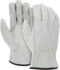 ATERET 12 Pairs Cowhide Leather Work Gloves - Heavy Duty Driver Gloves