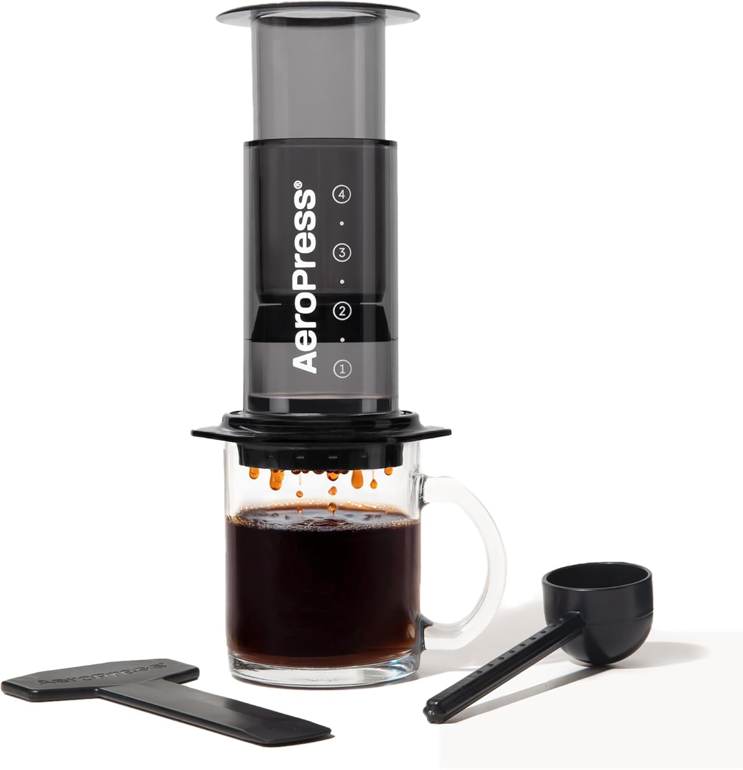 AeroPress Clear Black Coffee Press for Flavorful Brews Anywhere