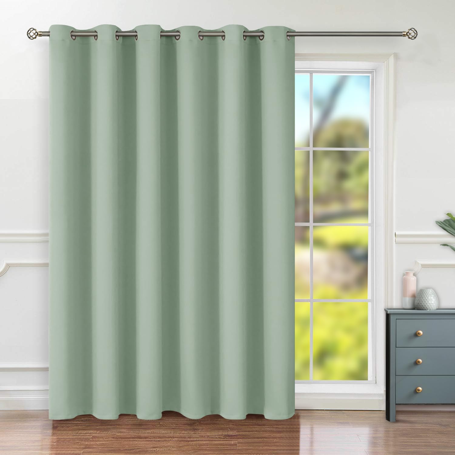 BGment Sliding Door Curtain 84 Inch Length for Room Darkening