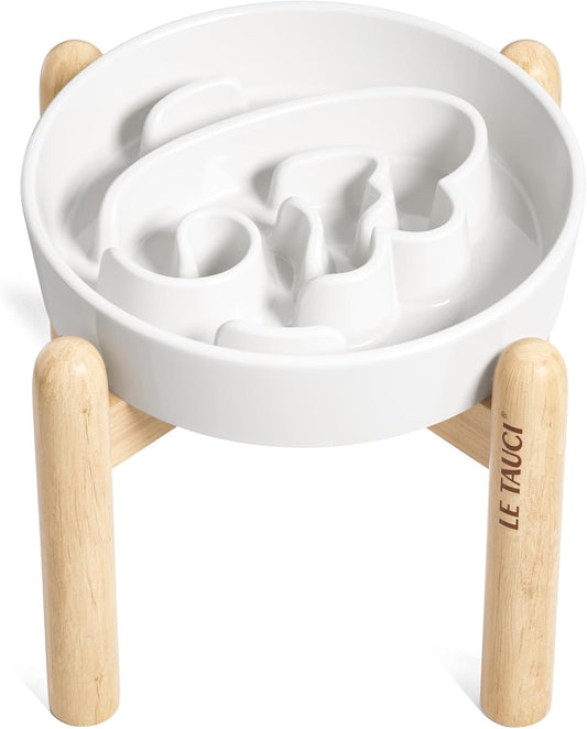 LE TAUCI Ceramic Slow Feeder Dog Bowl for Healthy Eating