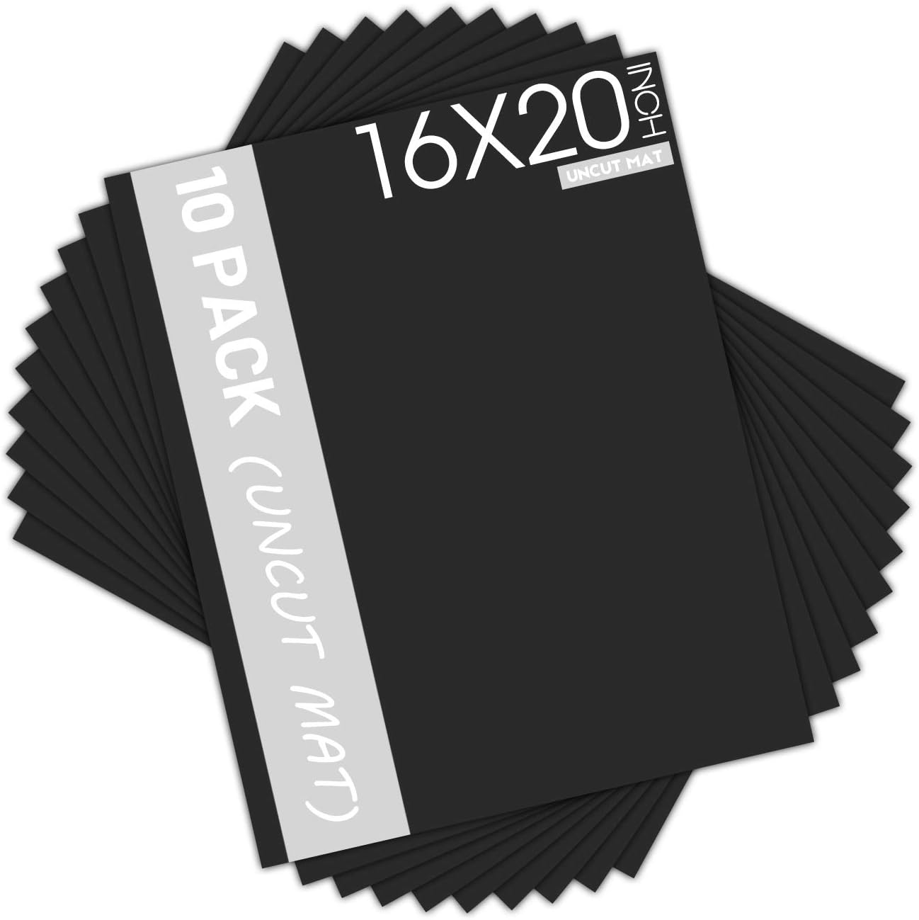Black Uncut Mat Boards 16x20 for Crafts and Framing Projects