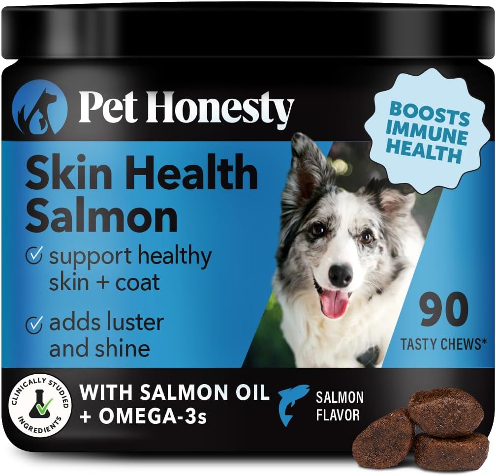 Pet Honesty Skin Health Salmon Chews for Dogs - Omega 3 Relief