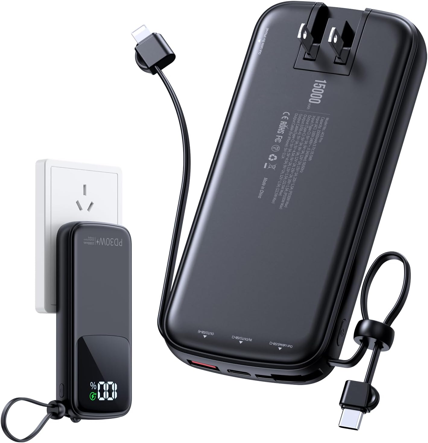 15000mAh PD Power Bank - Fast Charge Anywhere!