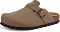KIDMI Vegan Suede Clogs Mules with Cork Footbed - Comfortable Everyday