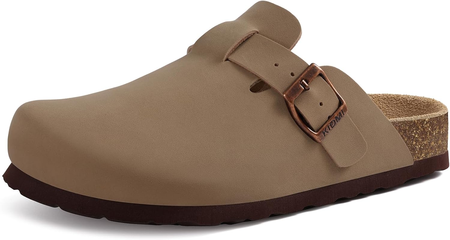 KIDMI Unisex Vegan Suede Clogs with Arch Support for Comfort