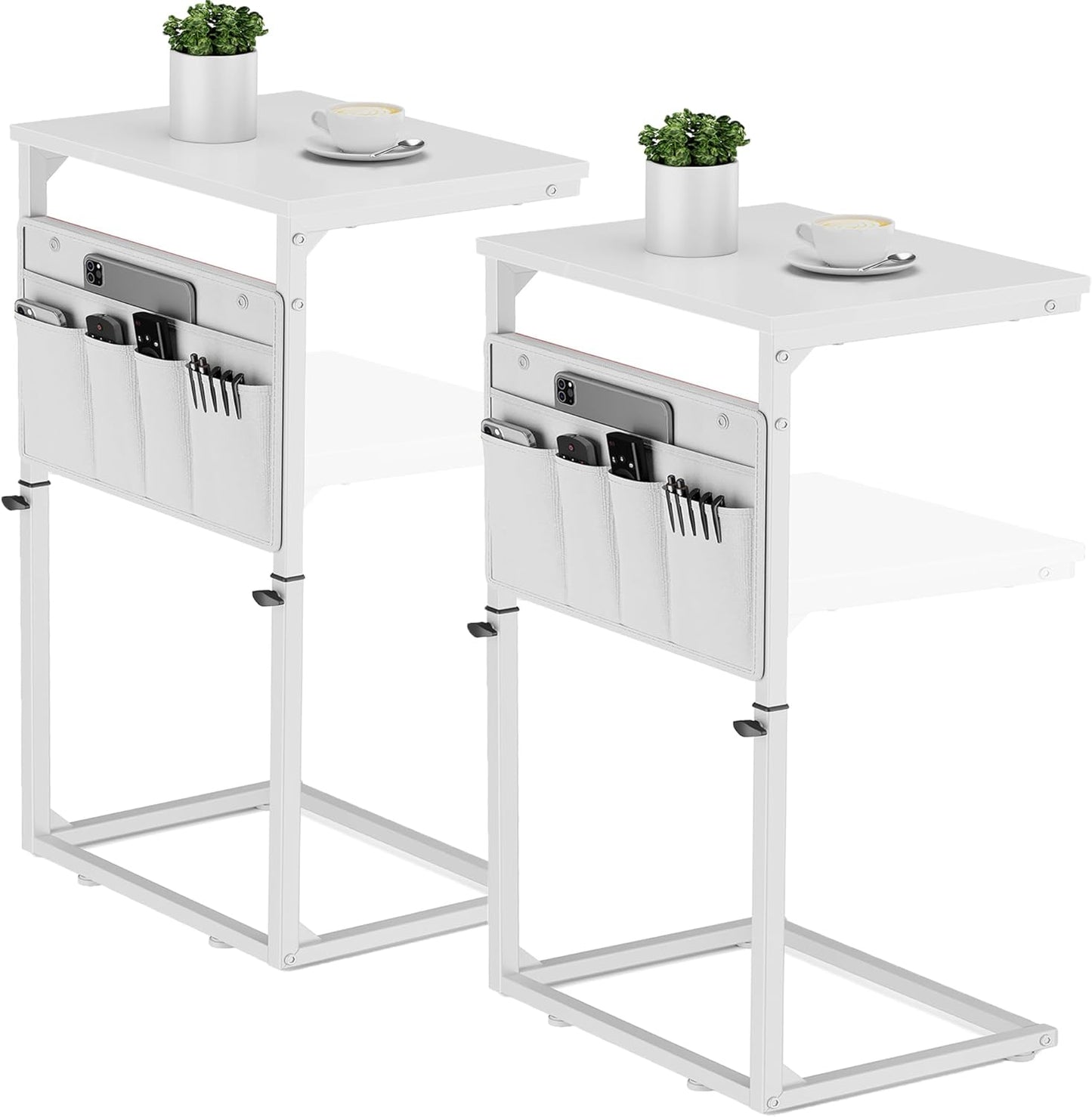 Vagusicc C Shaped End Table Set of 2 for Small Spaces
