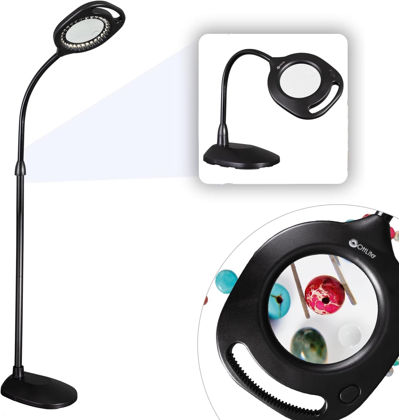 OttLite 2-in-1 ClearSun LED Magnifier Light for Crafting