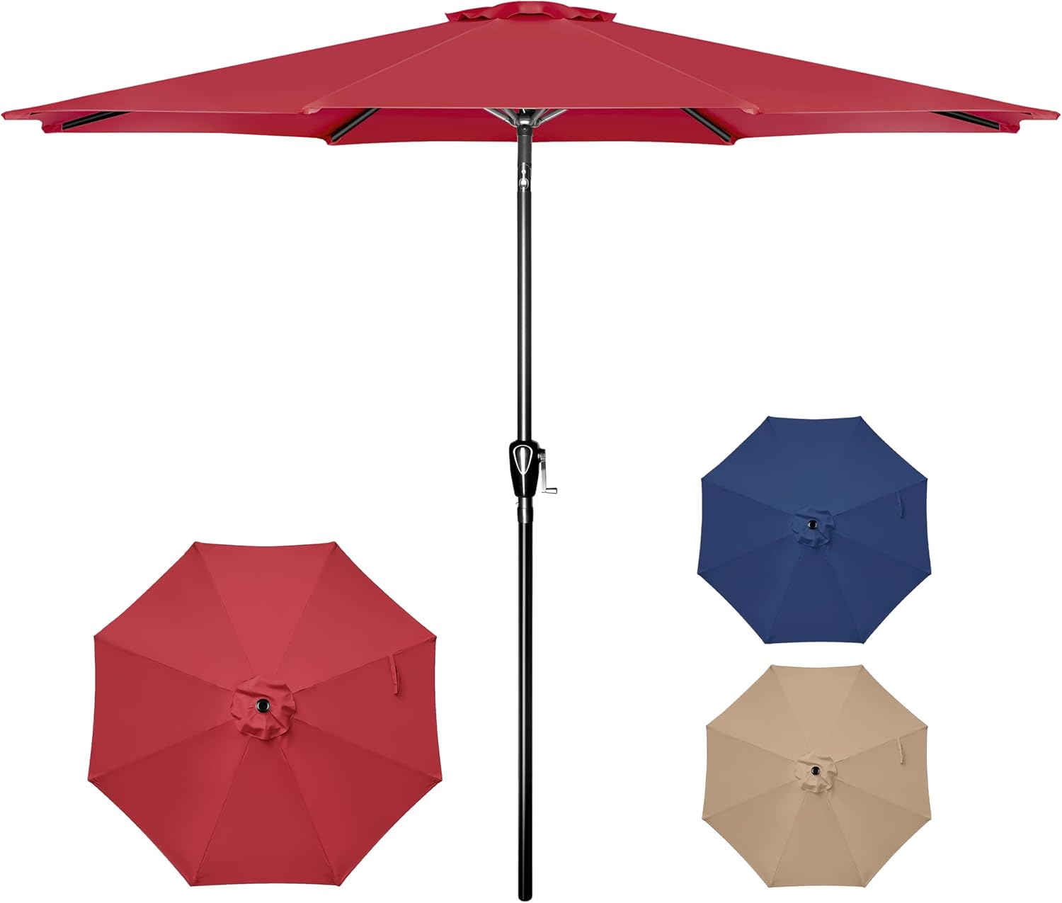 10FT Outdoor Patio Umbrella with Push Button Tilt and Crank