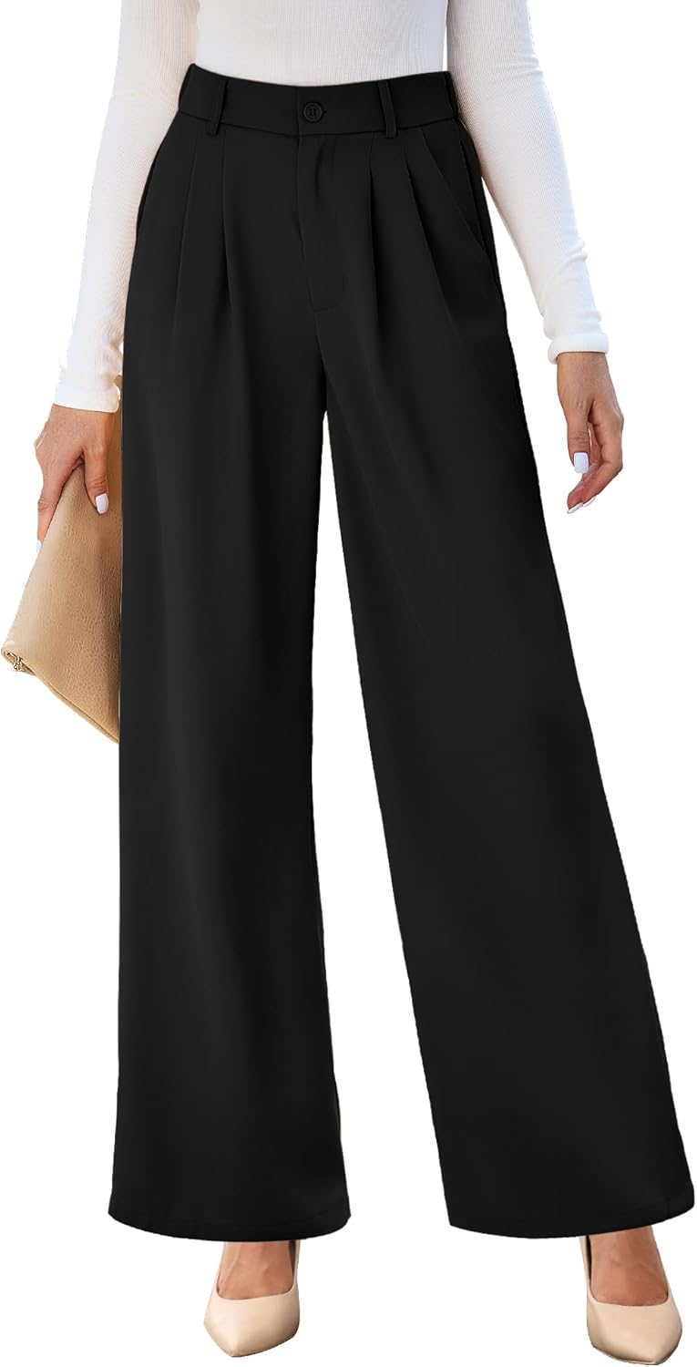 GRAPENT Wide Leg Pants for Women - Stylish High Waisted Trousers