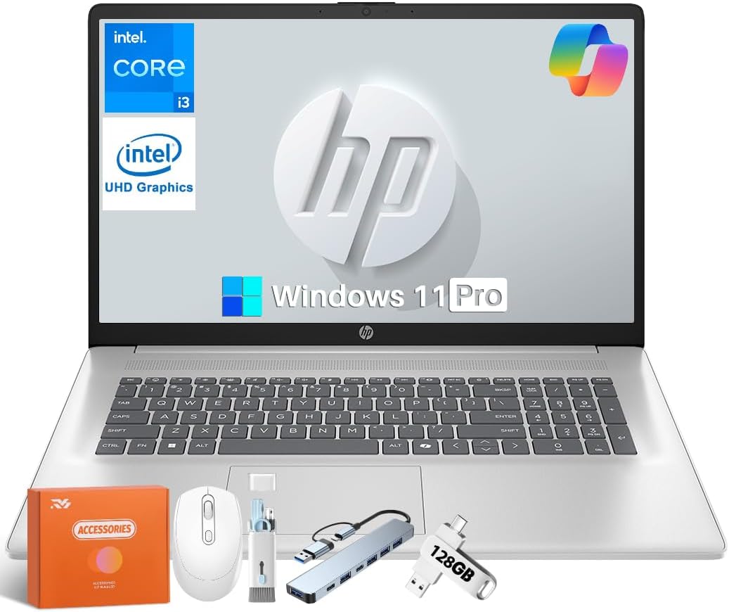 HP 2025 17.3in Laptop for Business & Students with AI Support