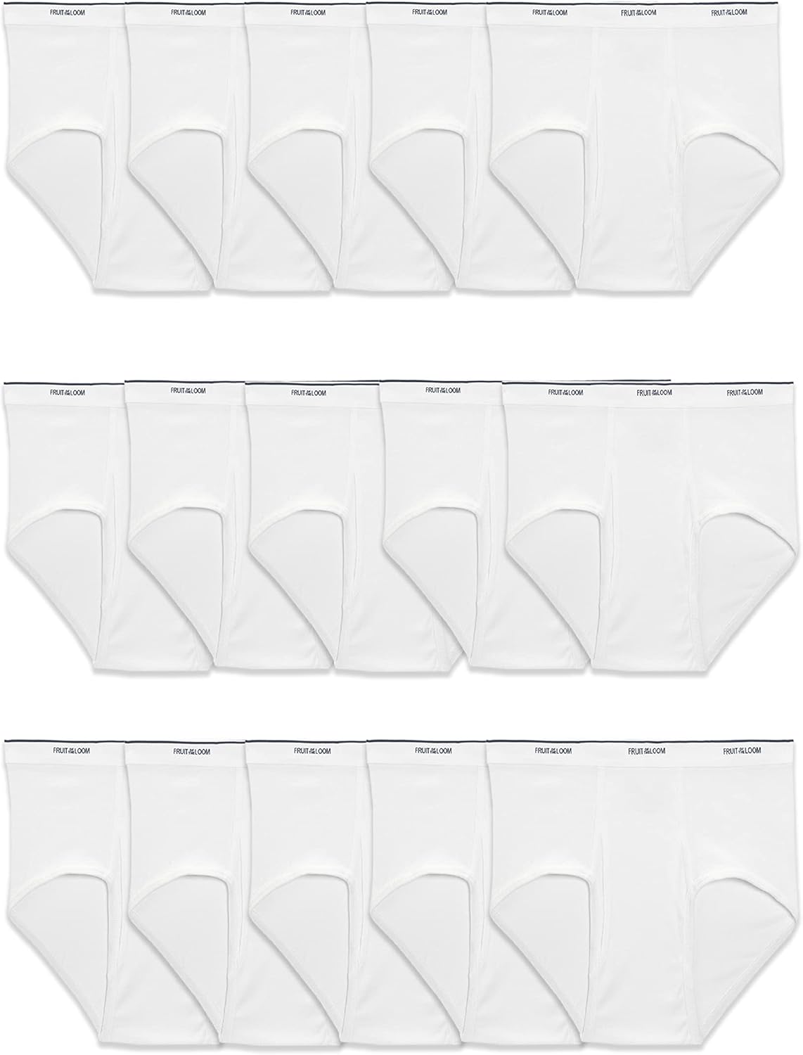 Fruit of the Loom Men's Tag Free Moisture Wicking Briefs 15 Pack