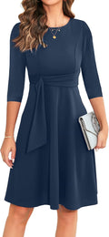 OWIN Womens 2025 Ruffle Sleeve Flared A-Line Cocktail Dress - Elegant