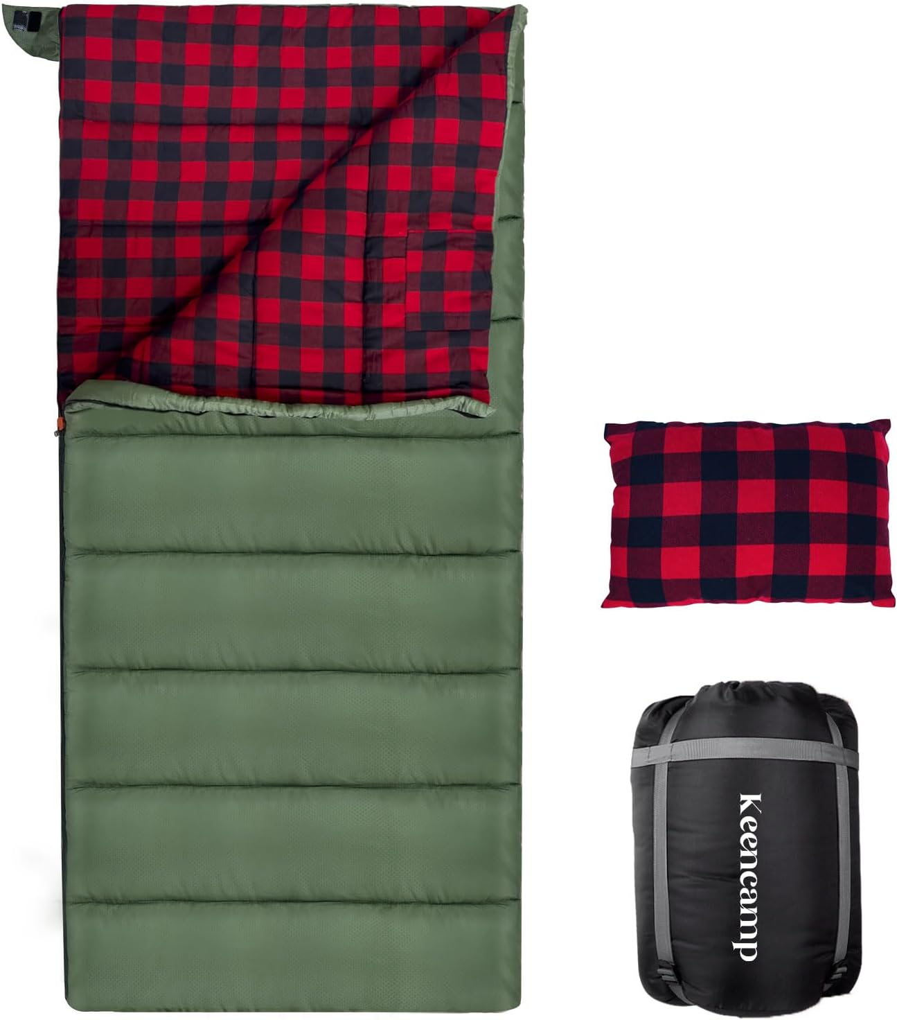 0 Degree Sleeping Bag for Adults XXL with Pillow and Compression Sack
