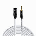 Balanced XLR to 1/4ft TRS Cable 50 ft White - Clean Wired Sound