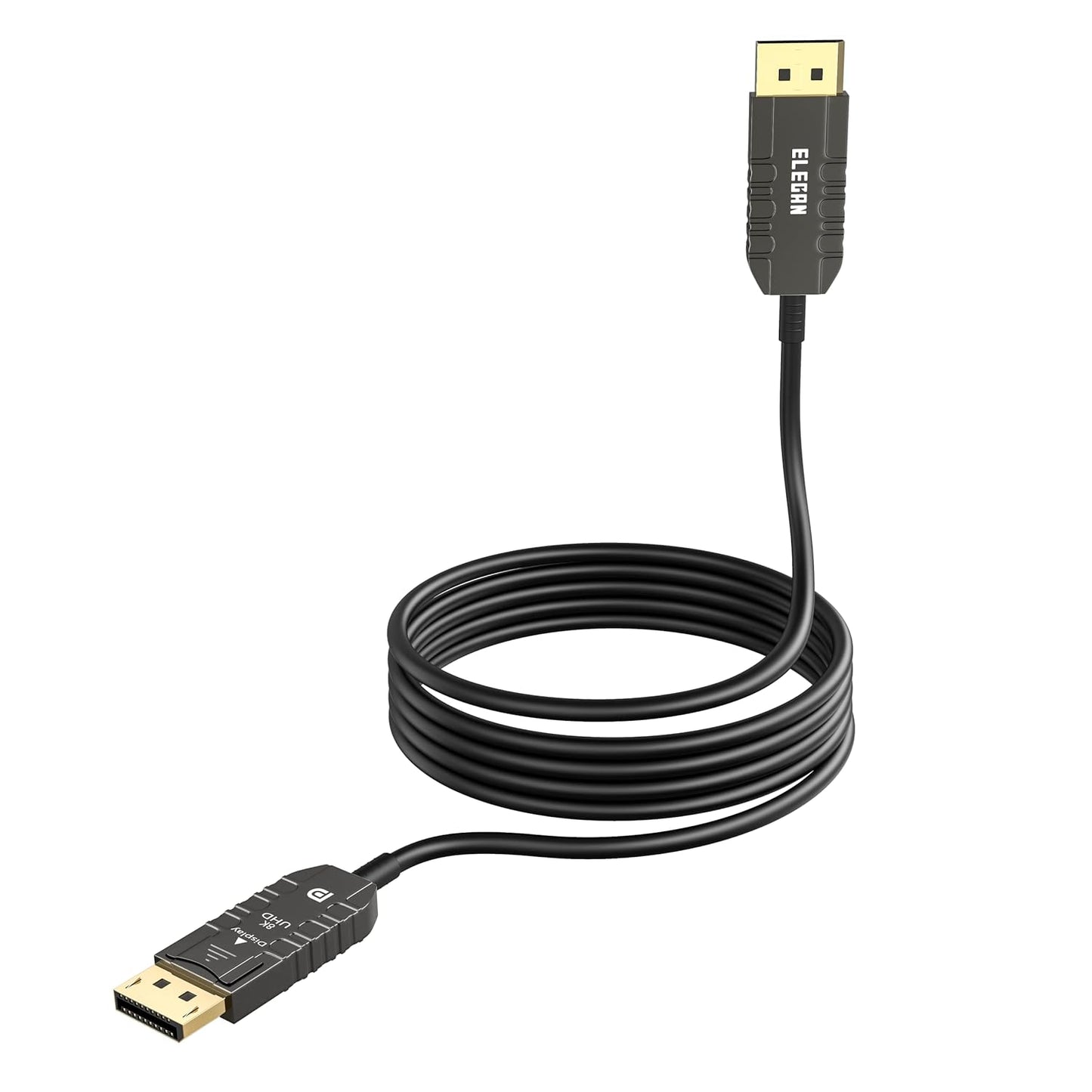 Elecan 8K Fiber Optic Displayport Cable 100 Ft for Ultimate Clarity