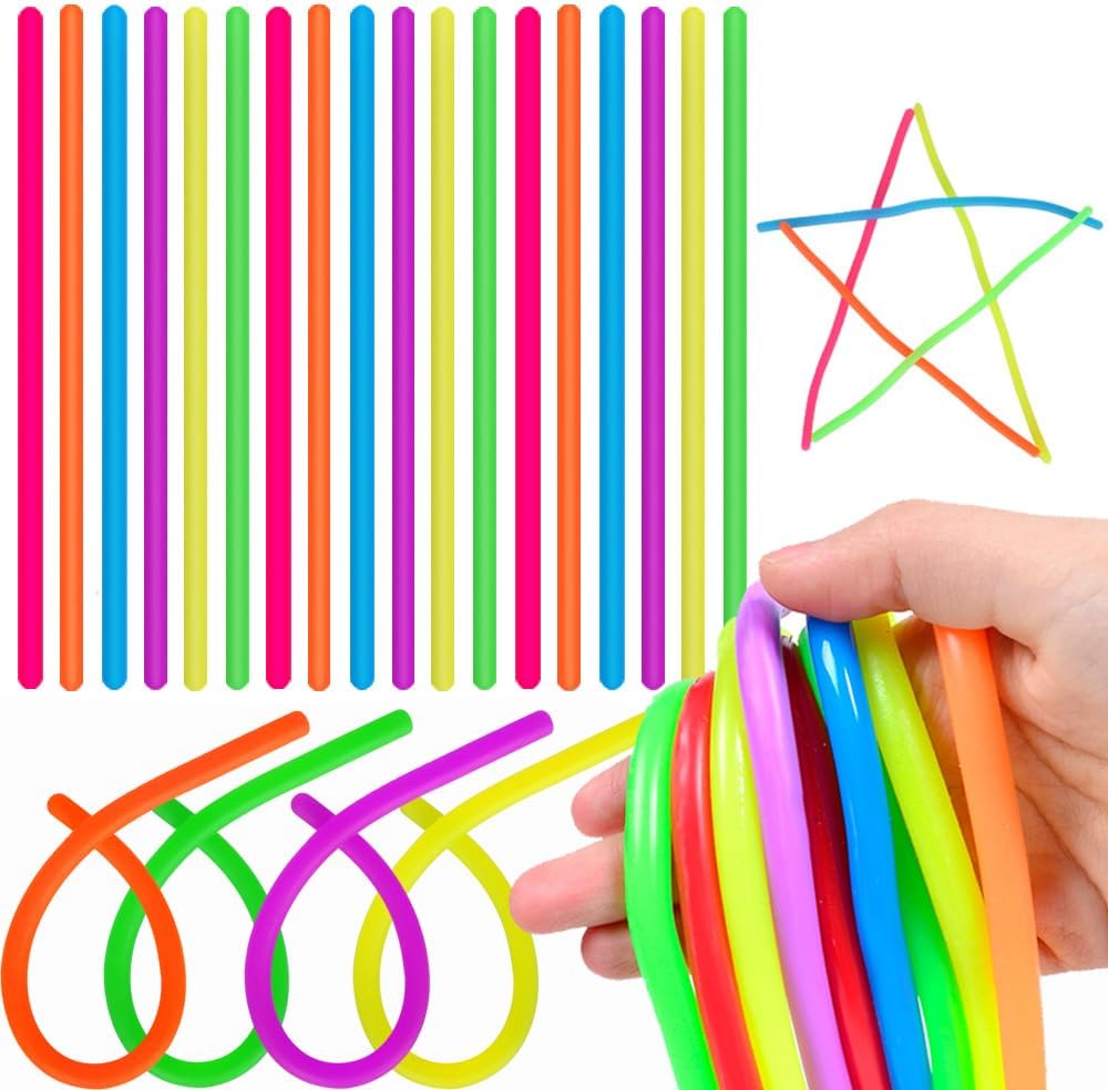 Colorful Stretchy Fidget Strings - Stress Relief Sensory Toy