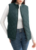 Women's Quilted Puffer Vest - Water-Resistant, Waist-Cinching Fit
