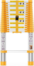 Telescoping Ladder 15.5FT Aluminum Collapsible Ladder - Compact Heavy