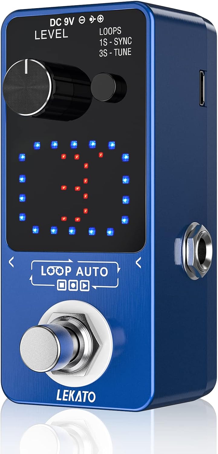 LEKATO Triple Effect Looper Pedal: Unlimited Overdubs & 18min Record Time