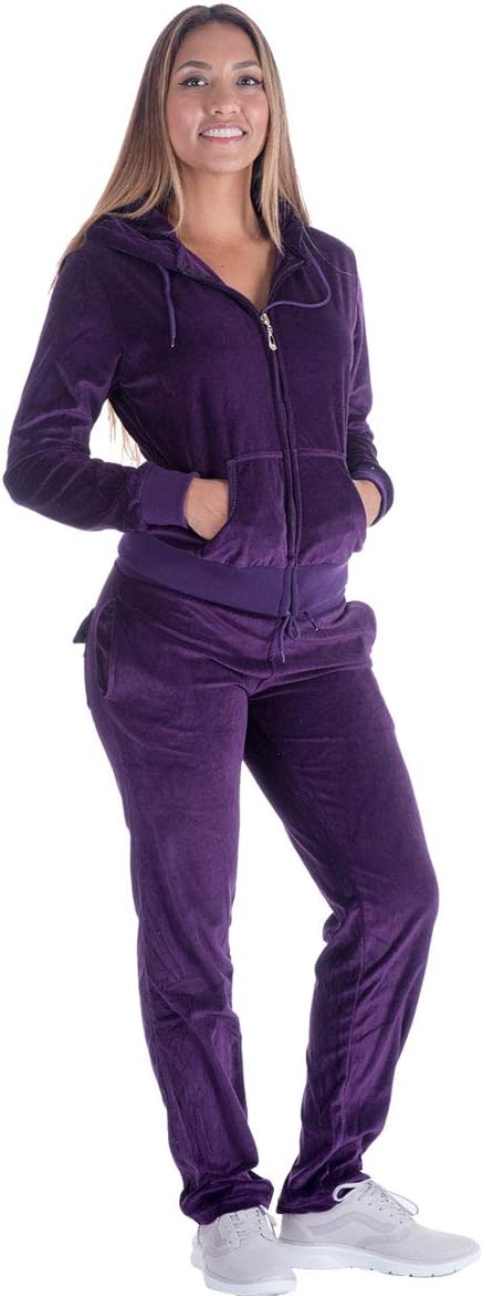Facitisu Tracksuit for Women: Velour Jogging Set for Comfort