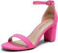 DREAM PAIRS Women's Chunk Low Heel Pump Sandals - Stable 3in Lift walk