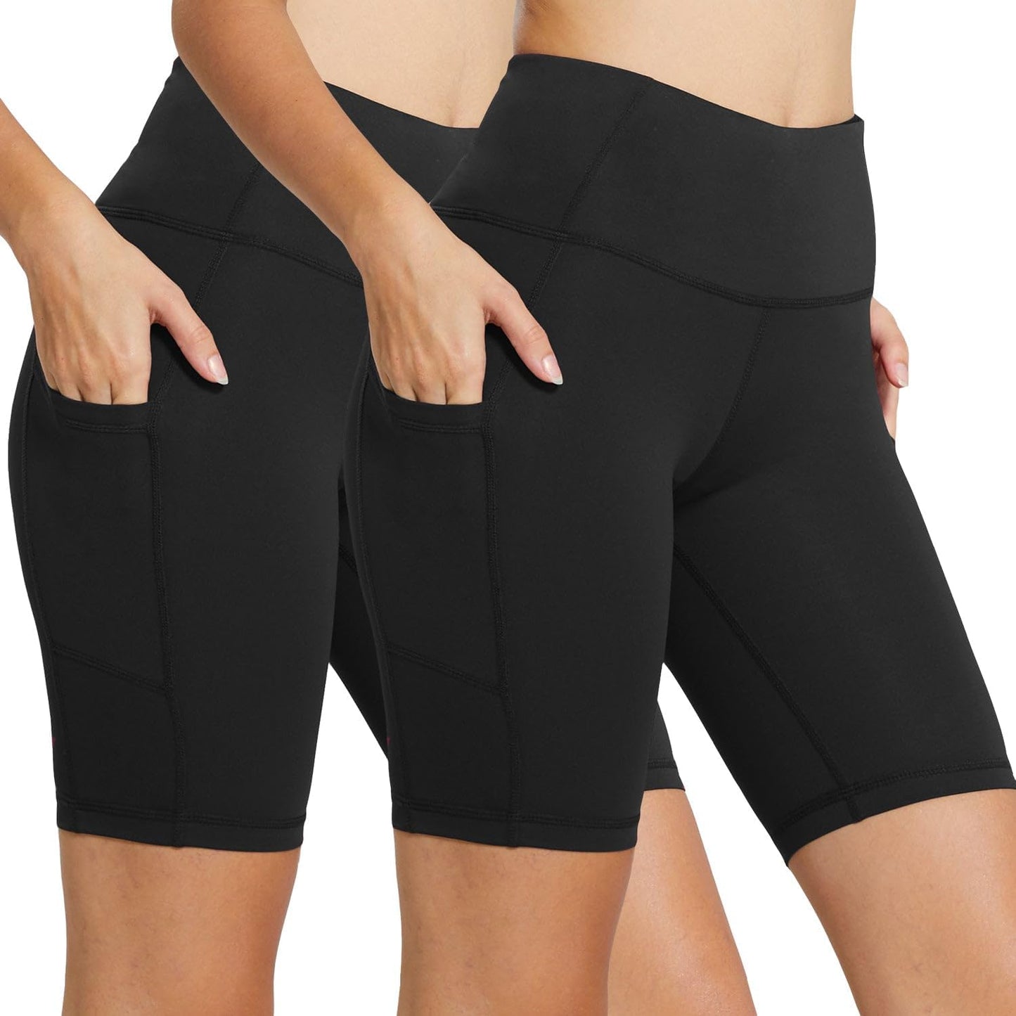 Baleaf Women's High Waist Biker Shorts for Yoga and Running