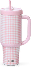 40 oz Pink Gingham Oasis Tumbler with Handle & Retracting Straw