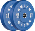 2 Inch Bumper Plates 2x45lb Set - Low Bounce Rubber Olympic Plates