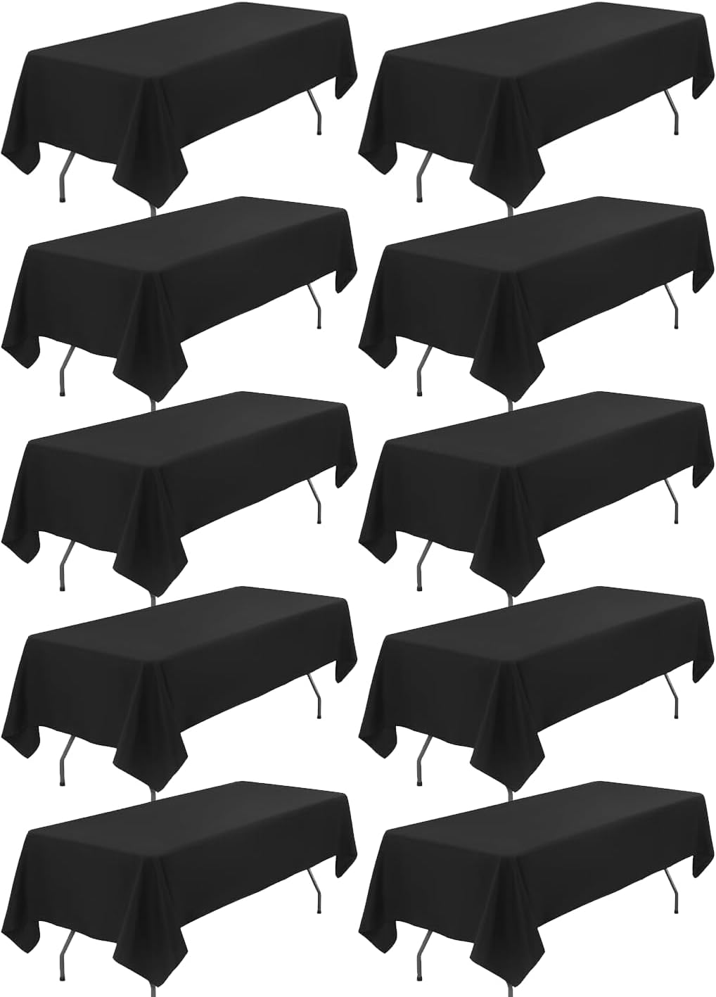 10 Pack Black Tablecloths 60x126 inch for Elegant Events