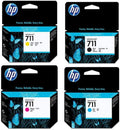 HP 711 Ink Bundle - Black Cyan Magenta Yellow Cartridges