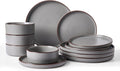 Famiware Nebula Ridge Stoneware Dinnerware Set for 4 - Durable