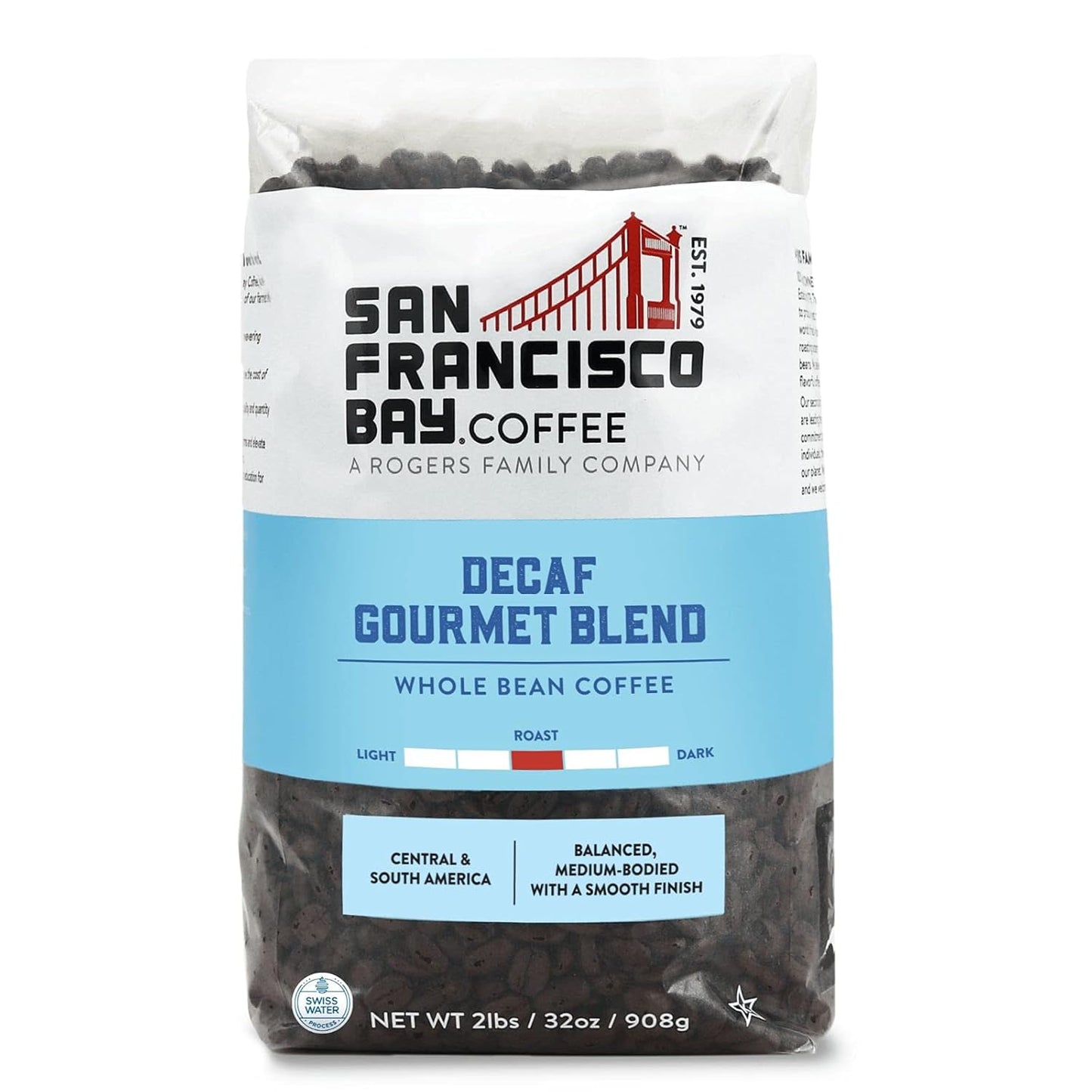 Premium Swiss Water Decaf Coffee - 2lb Bag, Medium Roast