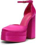 DREAM PAIRS Womens High Chunky Platform Pumps - Dramatic Height
