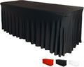 Table Skirt for Rectangular Tables 8ft - Fitted Spandex Tablecloth