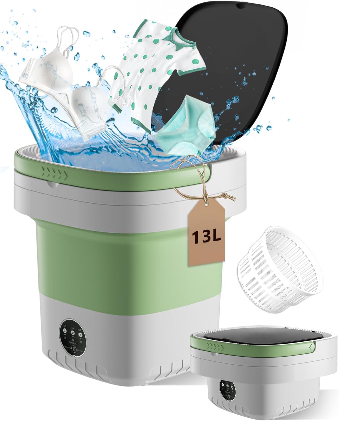 Foldable Mini Washer: Large Capacity, Portable, Multi-Purpose!