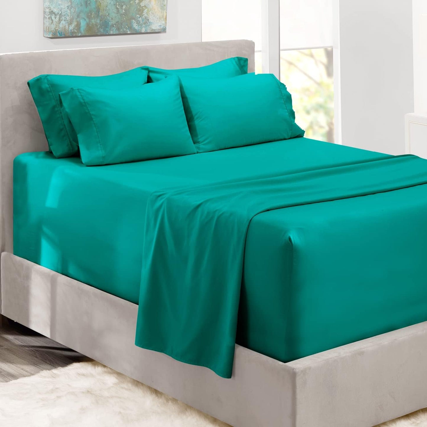 Hearth & Harbor Extra Deep Pocket King Size Sheet Set in Teal
