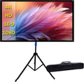 Projector Screen with Stand Outdoor 80in 4K HD for Movie Nights