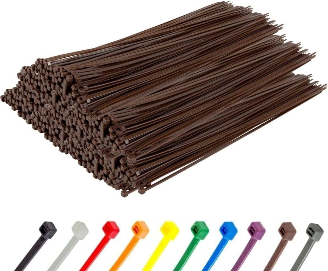 GTSE 12 Inch Brown Zip Ties for Strong Cable Management Needs