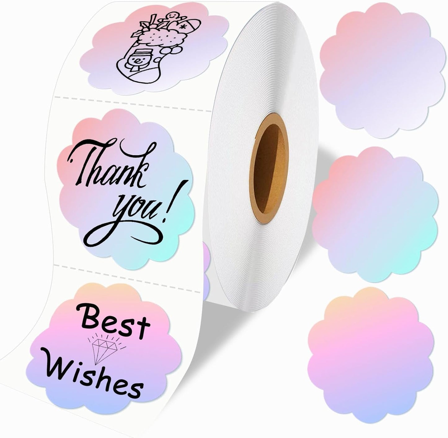 WONLABEL Circle Thermal Sticker Labels - DIY Logo Design in 3 Colors!