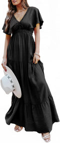 Amegoya Women's Casual Floral Maxi Dress for Summer Fun