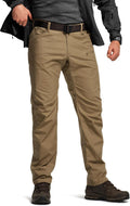 CQR Men's Flex Stretch Tactical Pants - Durable, Comfortable Fit waist