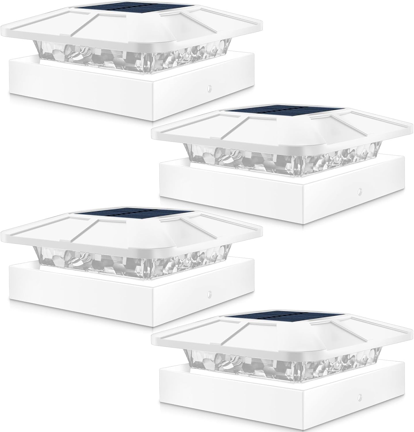 4x4IN Solar Post Cap Lights with 3 Modes for Outdoor Use