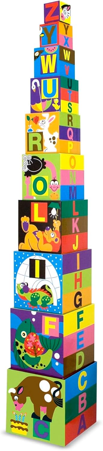 Melissa & Doug Alphabet Stacking Blocks - Eco-Friendly Fun