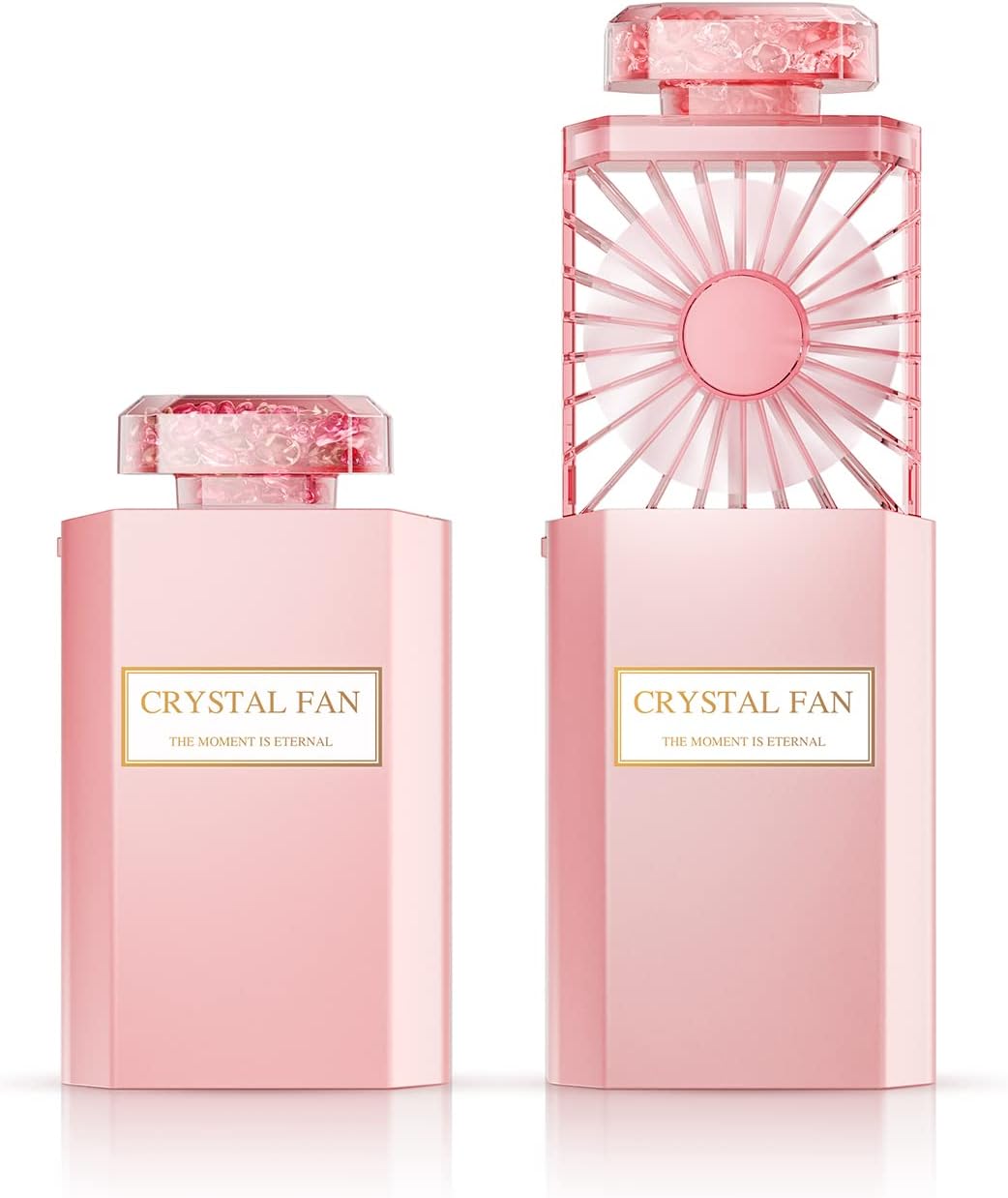 Crystal Stone Handheld Fan - Portable Cooling Bliss