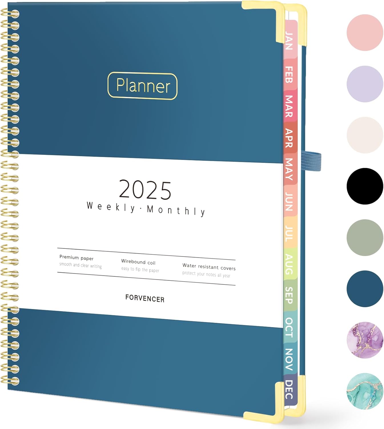 Forvencer 2025 Planner: Spiral Tabbed Organizer