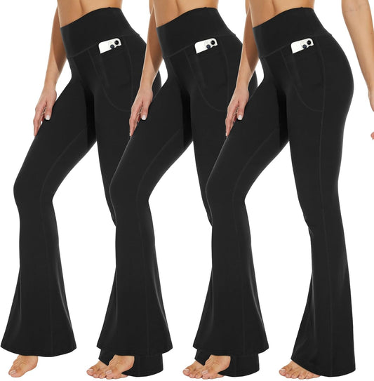 Soft High Waisted Tummy Control Leggings with Pockets for Women